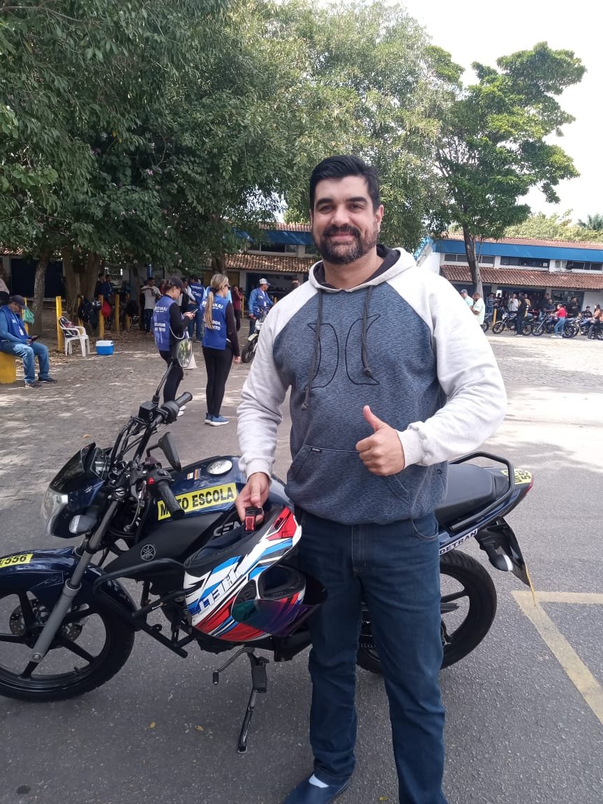 Aluno aprovado na categoria A - Moto